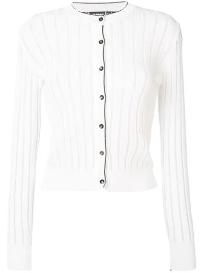 Shop Pinko Embroidered Fitted Cardigan In White