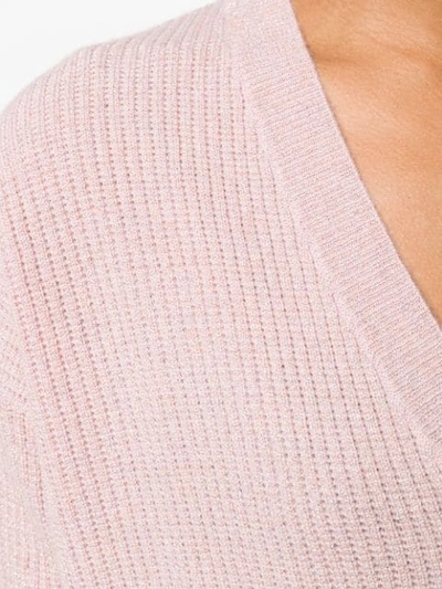 Shop Allude Long-sleeve Fitted Sweater In Pink