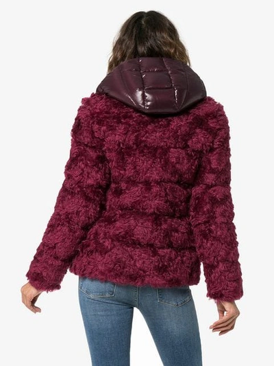 Shop Moncler Fluffy Padded Jacket In 560 Red Grey