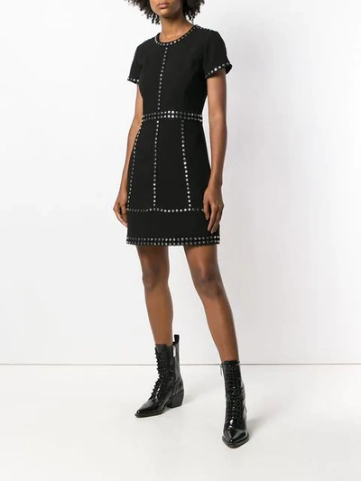Shop Michael Michael Kors Studded Mini Dress In Black
