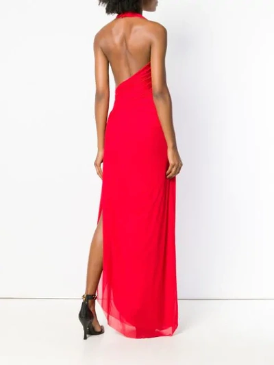 Shop Alexander Mcqueen Ruched Design Evening Dress In Red