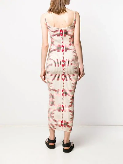 Shop Paco Rabanne Aztec Midi Dress - Neutrals