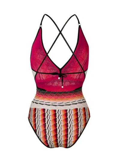 Shop Missoni Reversible Swimsuit In Red