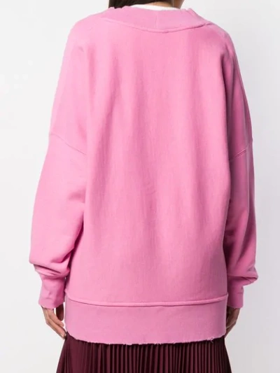 Shop Calvin Klein 205w39nyc Oversized V-neck Sweatshirt In Pink