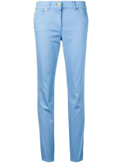 Shop Escada Low Rise Skinny Jeans In Blue