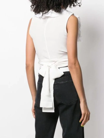 Shop Faith Connexion Frilled Crop Top In 100 White