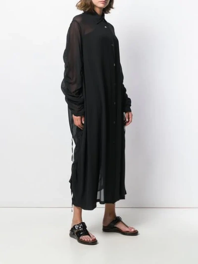 Shop Ann Demeulemeester Langes Hemdkleid - Schwarz In Black