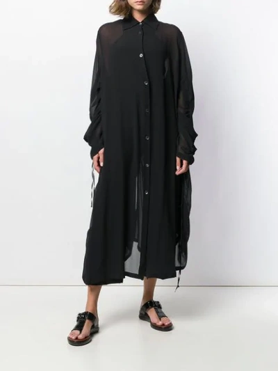 Shop Ann Demeulemeester Langes Hemdkleid - Schwarz In Black
