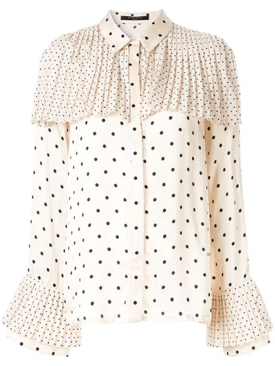 Shop Mother Of Pearl Polka Dot Blouse In Neutrals