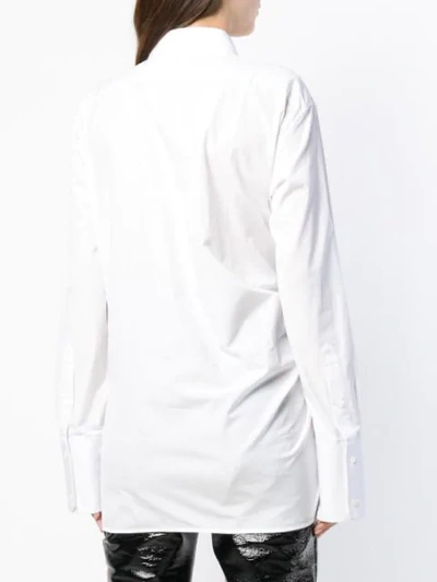 Shop Helmut Lang Ruched Shirt In White