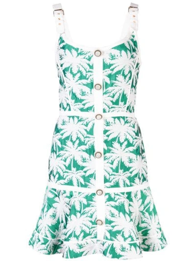 Shop Alexis Lisel Mini Dress In Green Palm Jacquard