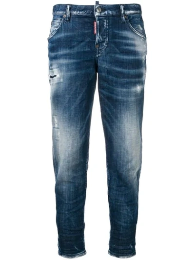 Shop Dsquared2 Cropped Jeans In Blue