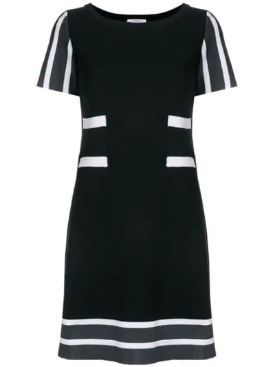 Shop Charlott Striped Details Knit Dress In Black