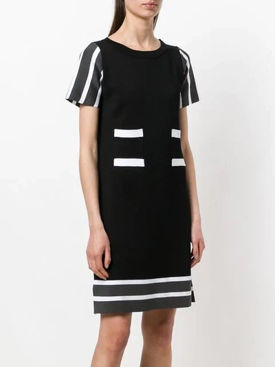 Shop Charlott Striped Details Knit Dress In Black