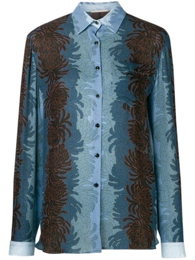 Shop Marco De Vincenzo Floral Print Shirt In Blue