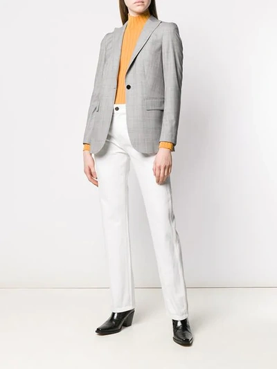 Shop Calvin Klein Tailored Blazer Jacket In Grey