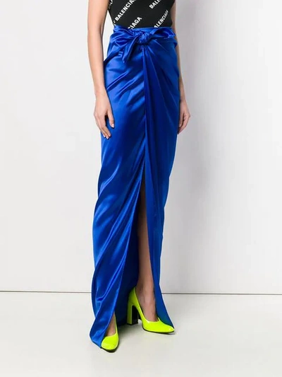 Shop Balenciaga Tie-waist Wrap Skirt In Blue