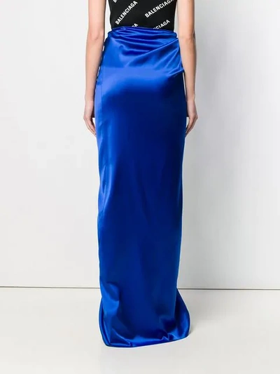 Shop Balenciaga Tie-waist Wrap Skirt In Blue