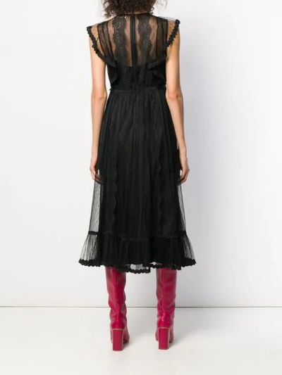 Shop Red Valentino Lace Long Dress In Black