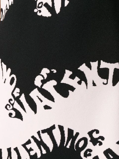 Shop Valentino Contrast Logo Print Dress - Black