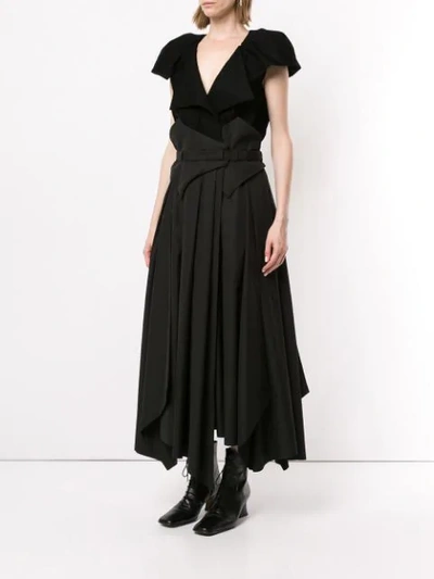 Shop Aganovich Kleid Im Layering-look In Black