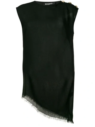 Shop Balmain Embellished Vest Top In Black