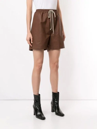 Shop Rick Owens Drawstring Boxer Shorts In Brown