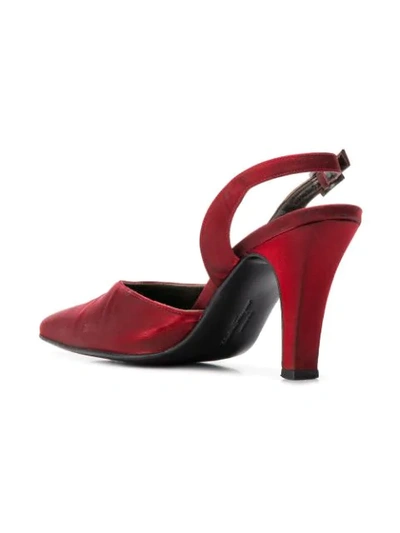 Pre-owned Ferragamo 2000's Slingback Pumps In Red