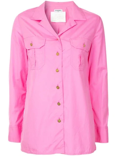 pink chanel shirt button