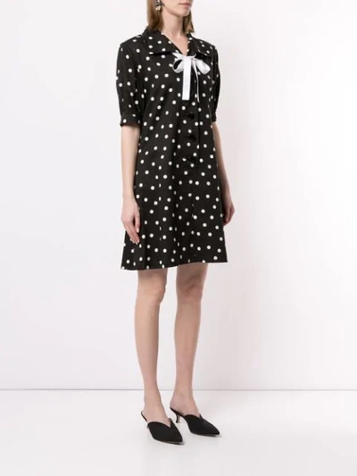 Pre-owned Saint Laurent Yves   Polka Dot One-piece Dress - Black