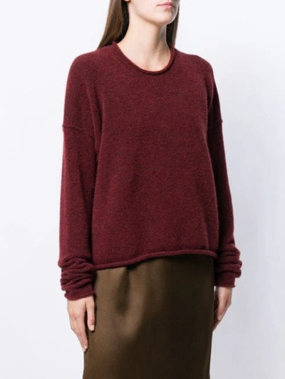 Shop Uma Wang Worn Effect Jumper In Uw790 Darkred