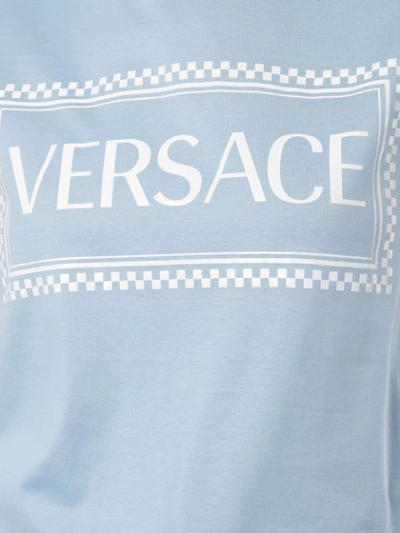 Shop Versace Logo Tank In Blue
