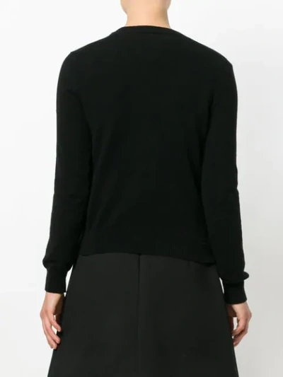 Shop Comme Des Garçons Play Heart Logo Knitted Cardigan - Black