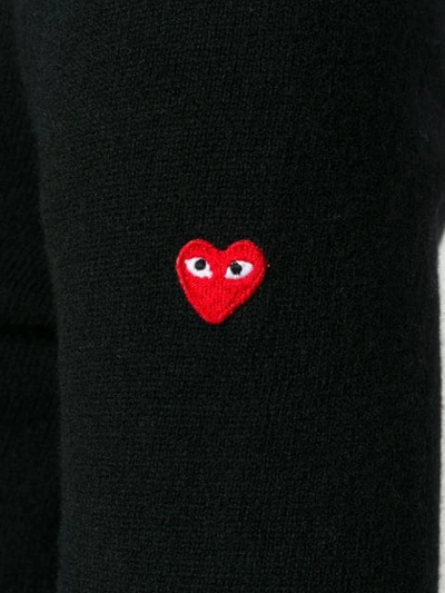 Shop Comme Des Garçons Play Heart Logo Knitted Cardigan - Black