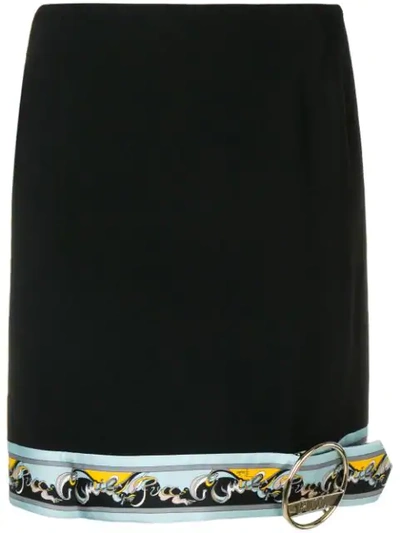 Shop Emilio Pucci Contrast Hemline Mini Skirt In Black