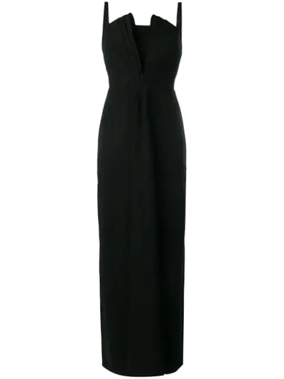 Shop Emporio Armani Gown With Stiff Lined Bodice In Black