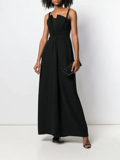 Shop Emporio Armani Gown With Stiff Lined Bodice In Black