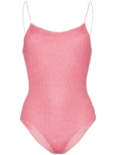 Shop Oseree Lumière One-piece Swimsuit In Pink
