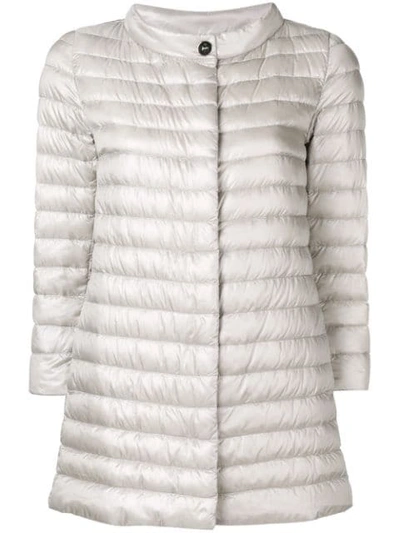 HERNO MID-LENGTH PADDED JACKET - 大地色