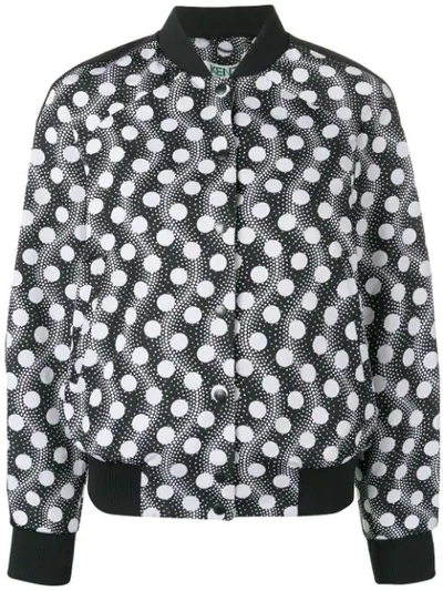 Shop Kenzo Polka Dot Bomber Jacket In Black