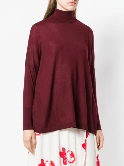 Shop N•peal Superfine Roll Neck Sweater In Red