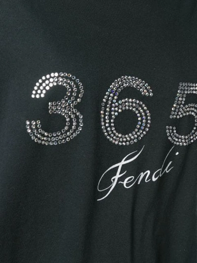 Pre-owned Fendi 1980's 365 Rhinestone T-shirt In Black