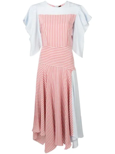 Shop Anna October Striped Multi Panel Dress - Red