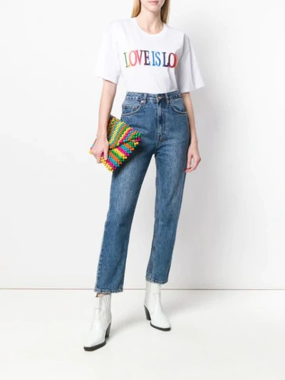 ALBERTA FERRETTI SLOGAN T-SHIRT - 白色