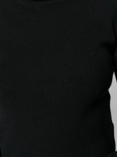 SAINT LAURENT CASHMERE RIBBED TURTLE NECK SWEATER - 黑色