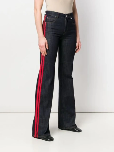 Shop Red Valentino Striped Panel Jeans In Blue