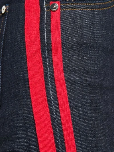 Shop Red Valentino Striped Panel Jeans In Blue