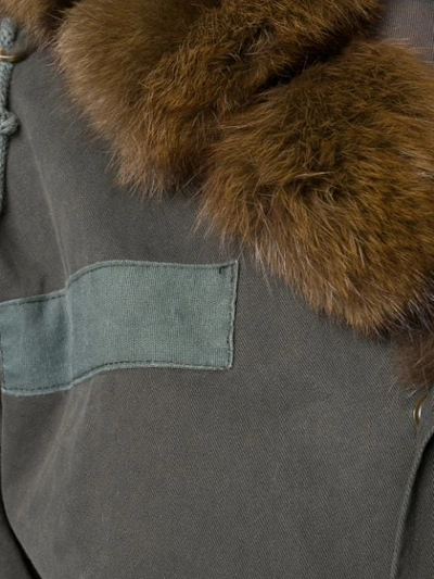 Shop Liska Fur-trim Hooded Parka In Grey