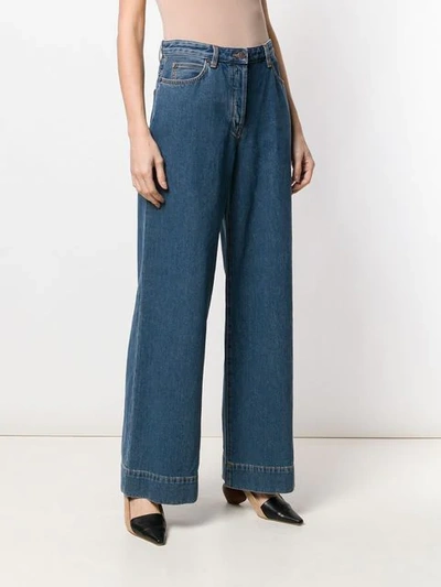 Shop The Row High Waisted Wide Leg Jeans In Blue