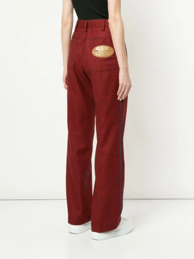 Shop Kolor Checked Flared Trousers In Red